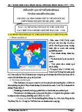 Tài liệu ôn tập Lịch sử lớp 12 - Bài 1 Sự hình thành trật tự thế giới mới sau chiến tranh thế giới thứ hai (1945  1949)